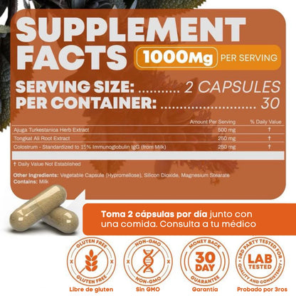 Turkesterone & Tongkat Ali Suplemento 1000mg